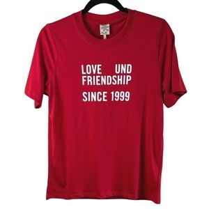 NEW Baum und Pferdgarten Love Und Friendship Red Graphic Designer T-Shirt Size S